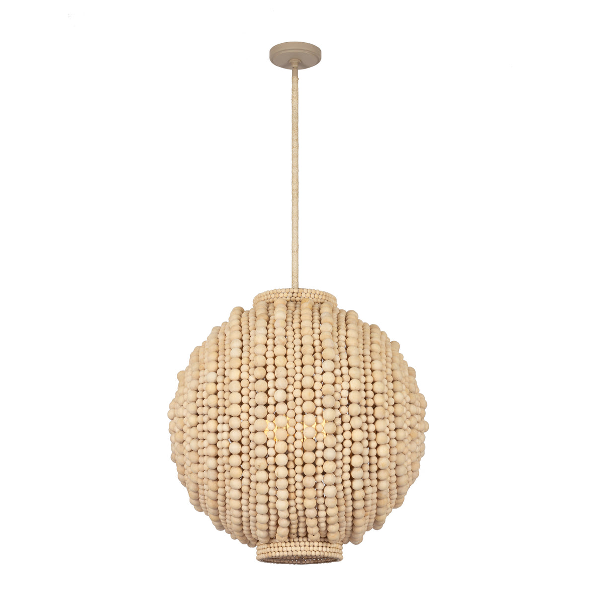 Coaxial 26-in 6 Light Socket Jute Pendant