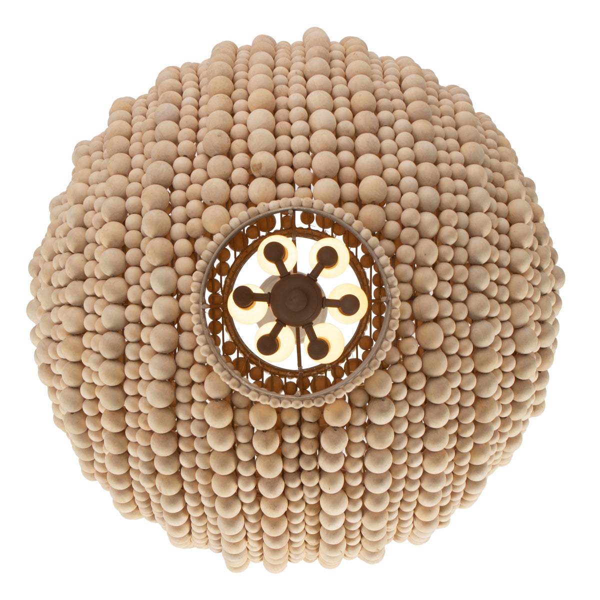 Coaxial 26-in 6 Light Socket Jute Pendant