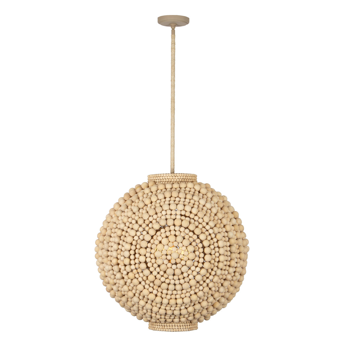 Coaxial 26-in 6 Light Socket Jute Pendant