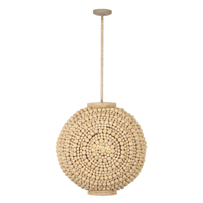 Coaxial 26-in 6 Light Socket Jute Pendant