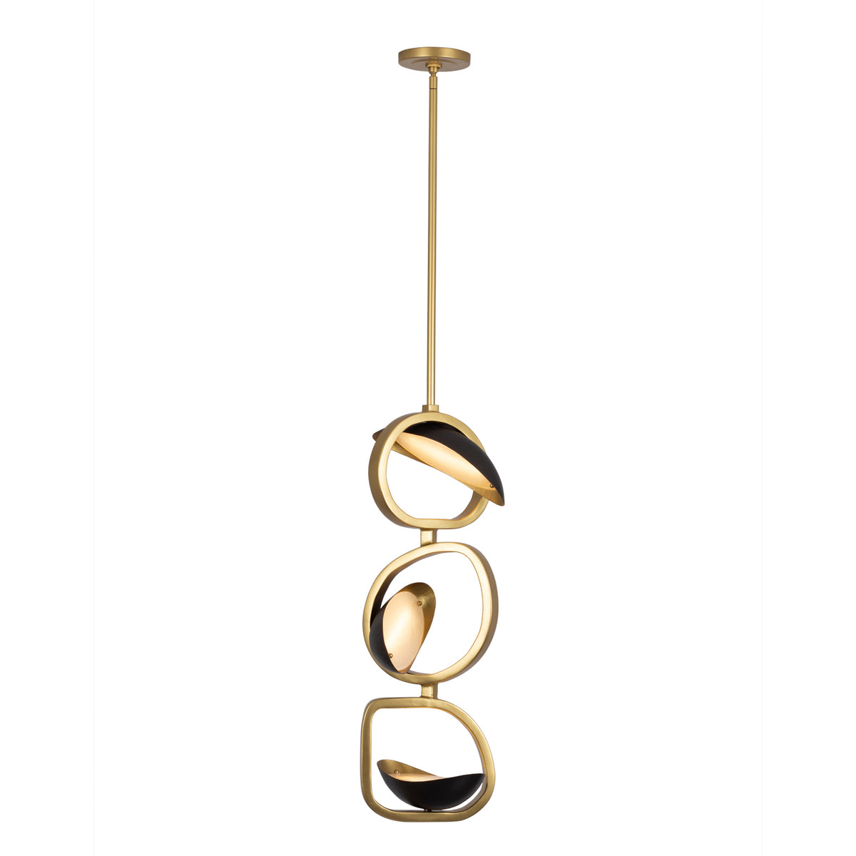 Onyx 13-in 3 Light LED Brushed Gold/Satin Bronze Pendant