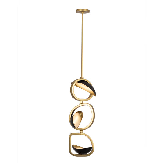 Onyx 13-in 3 Light LED Brushed Gold/Satin Bronze Pendant