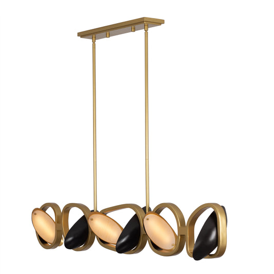 Onyx 60-in 6 Light LED Brushed Gold/Satin Bronze Linear Pendant