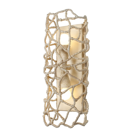 Reef 8-in 2 Light Socket Warm Ivory Wall Sconce