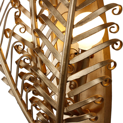 Fern 11.5-in 3 Light Socket Modern Gold Wall Sconce