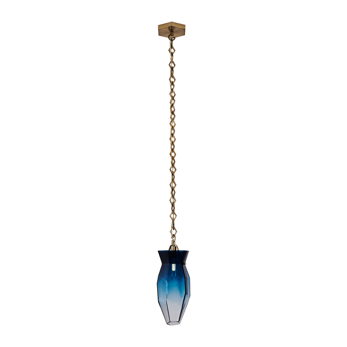 Bolsa 6.5-in 1 Light Socket Winter Brass Pendant