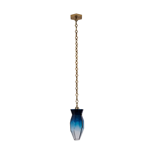 Bolsa 6.5-in 1 Light Socket Winter Brass Pendant