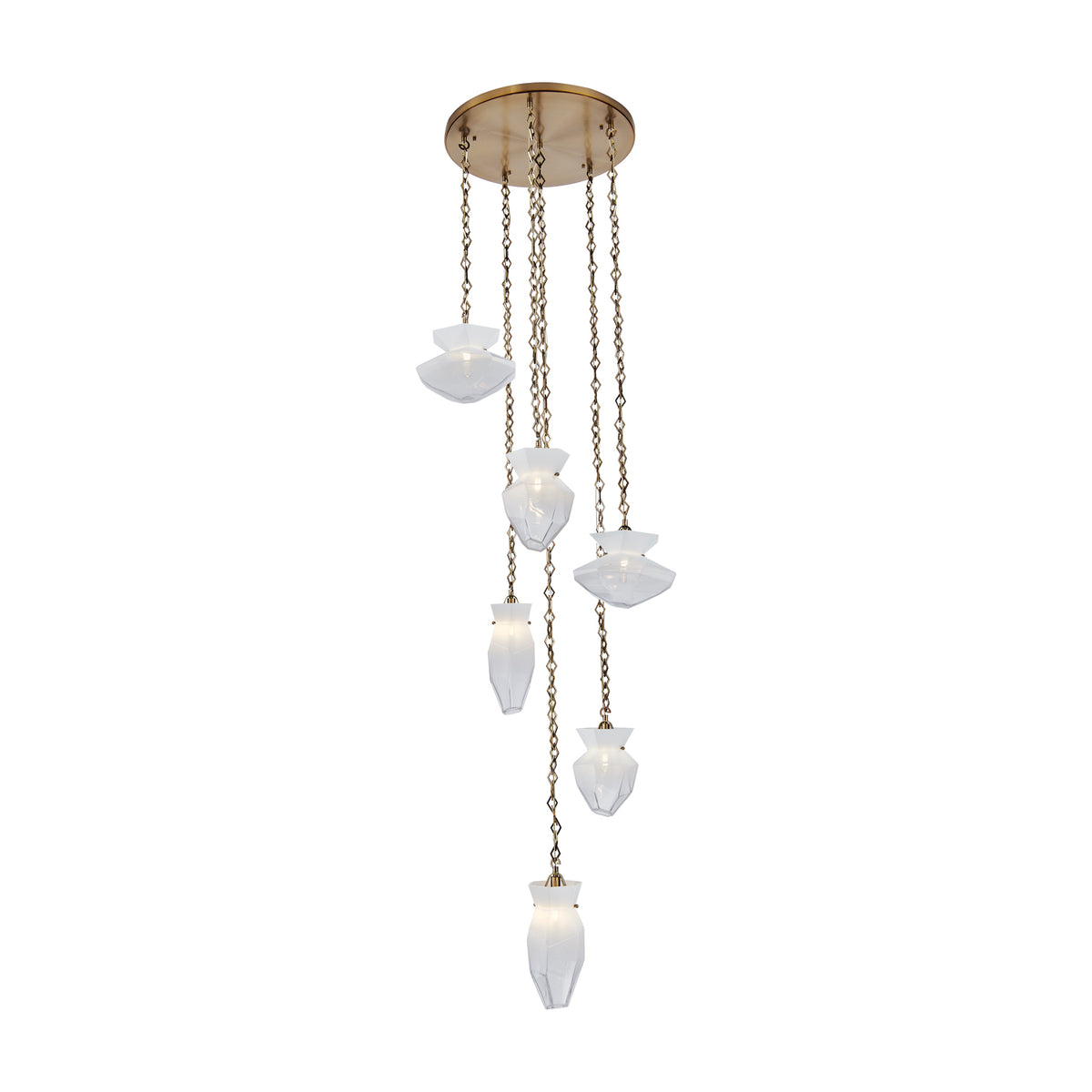 Bolsa 31-in 6 Light Socket Winter Brass Chandelier