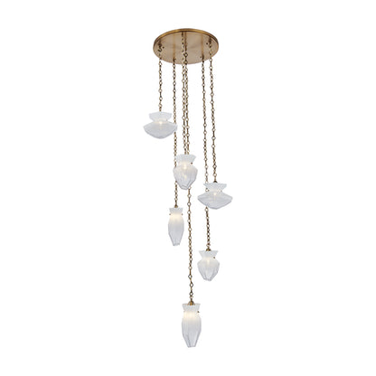 Bolsa 31-in 6 Light Socket Winter Brass Chandelier