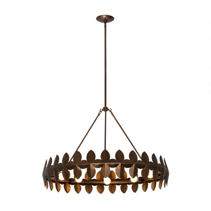 Vittoria 34-in 9 Light Socket Pearlized Antique Brass Chandelier