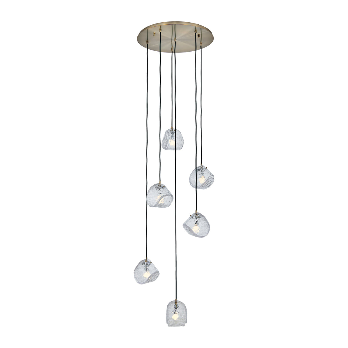Pallina 24-in 6 Light Socket Winter Brass Chandelier