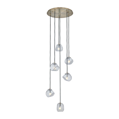 Pallina 24-in 6 Light Socket Winter Brass Chandelier