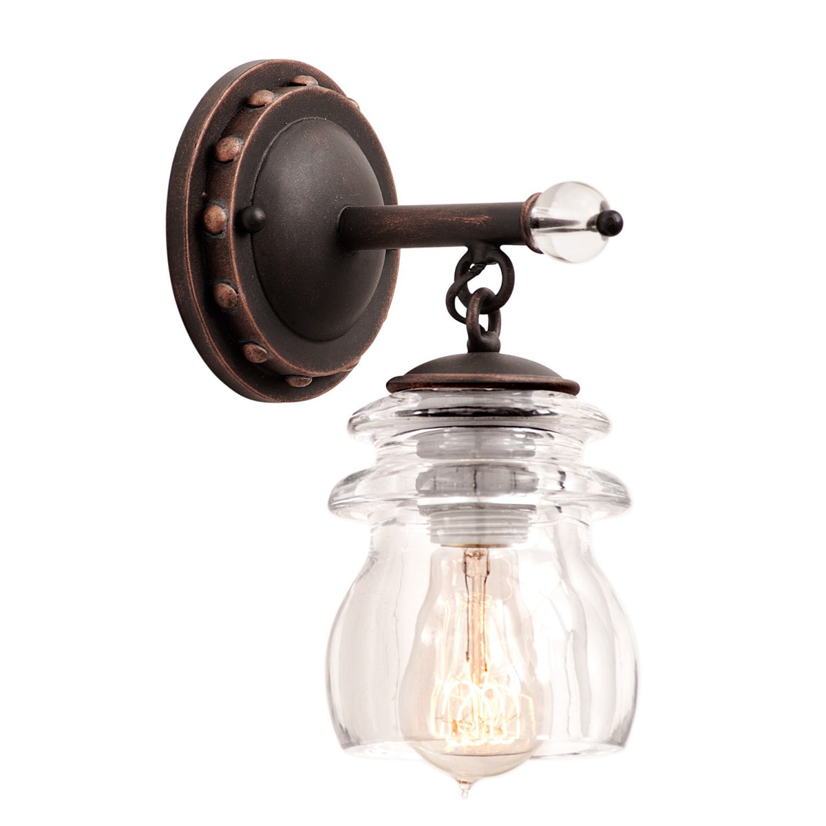 Brierfield 5-in 1 Light Socket Antique Copper Bath Wall Sconce