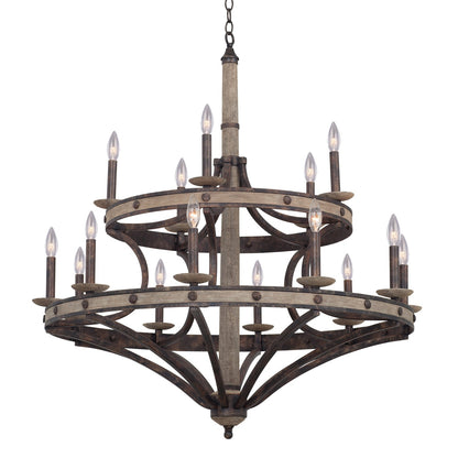 Coronado 38-in 15 Light Socket Florence Gold Tiered Chandelier