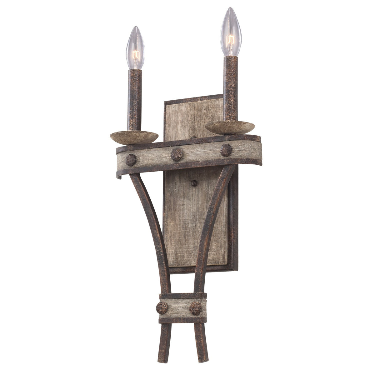 Coronado 21-in 2 Light Socket Florence Gold Wall Sconce