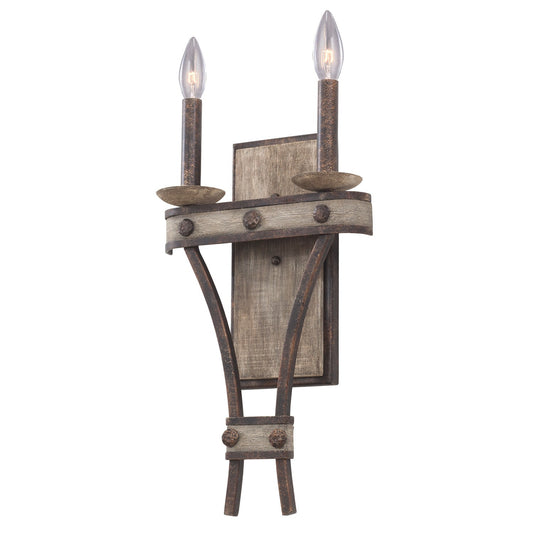 Coronado 21-in 2 Light Socket Florence Gold Wall Sconce
