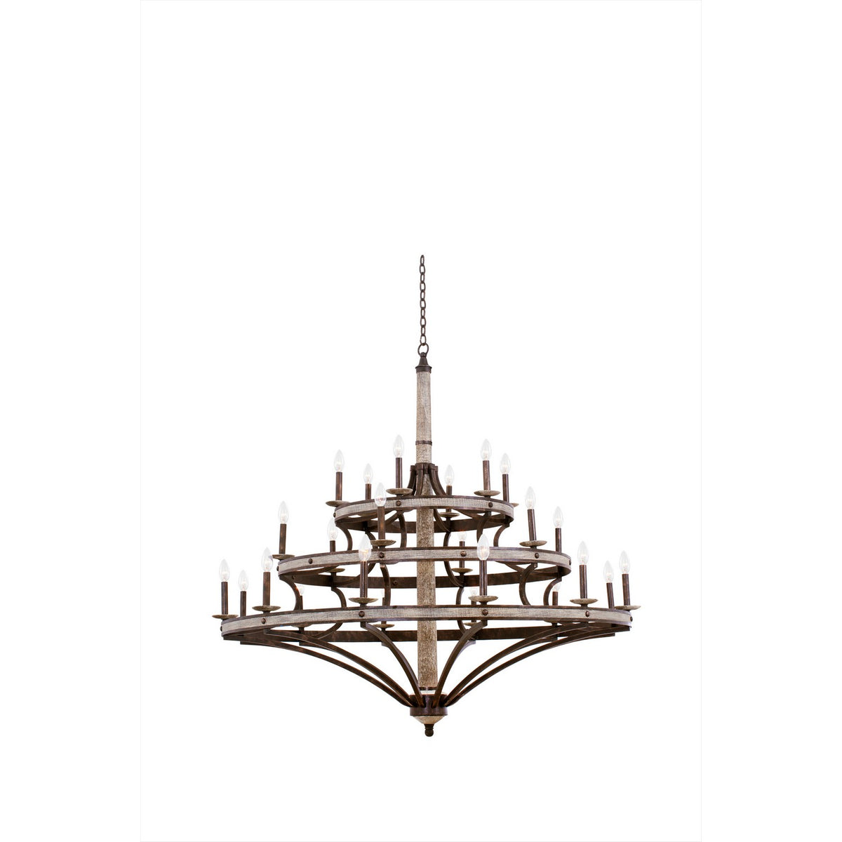 Coronado 56-in 24 Light Socket Florence Gold Tiered Chandelier