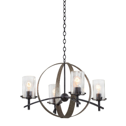 Irvine 26.5-in 4 Light Socket Vintage Iron Chandelier