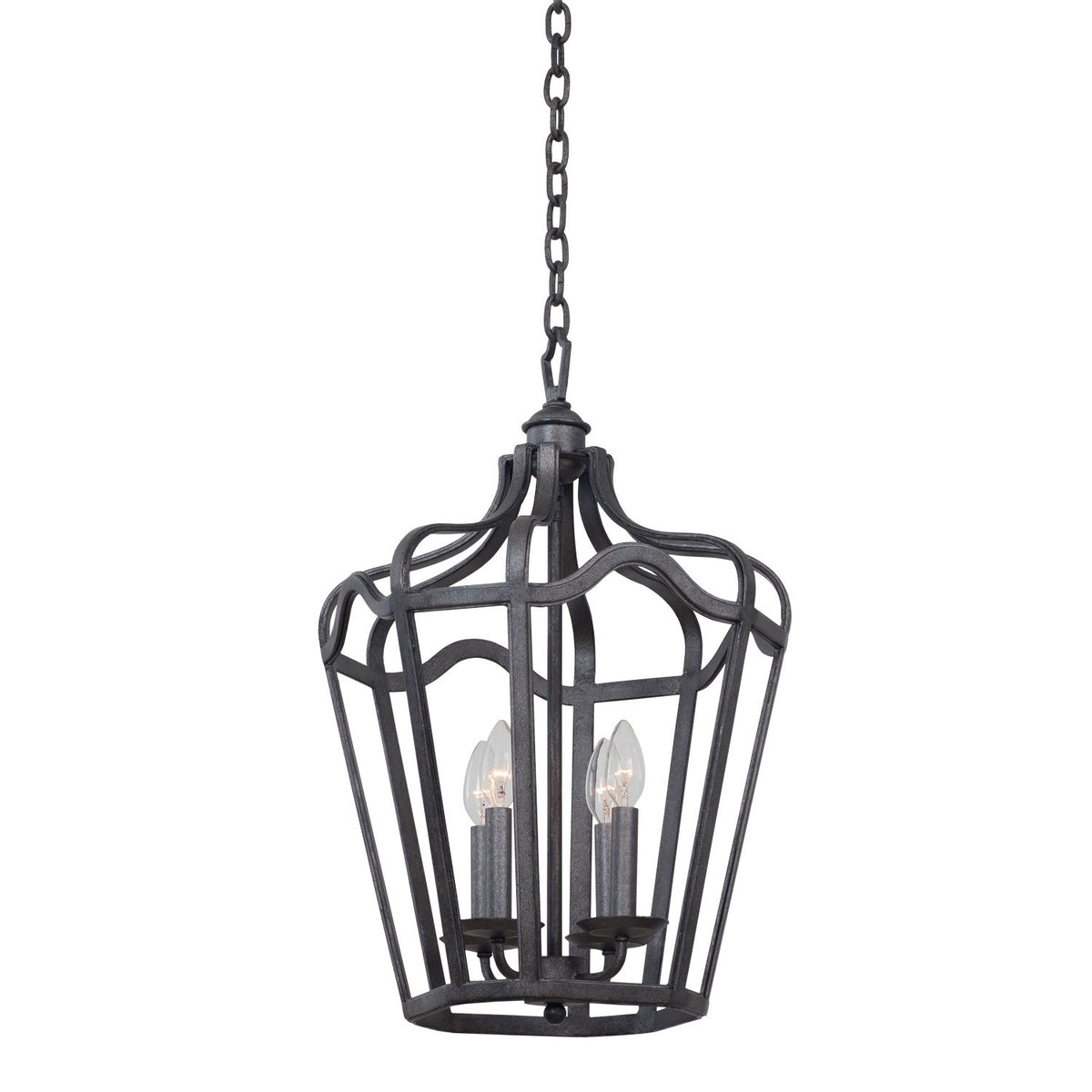 Livingston 14-in 4 Light Socket Charcoal Pendant