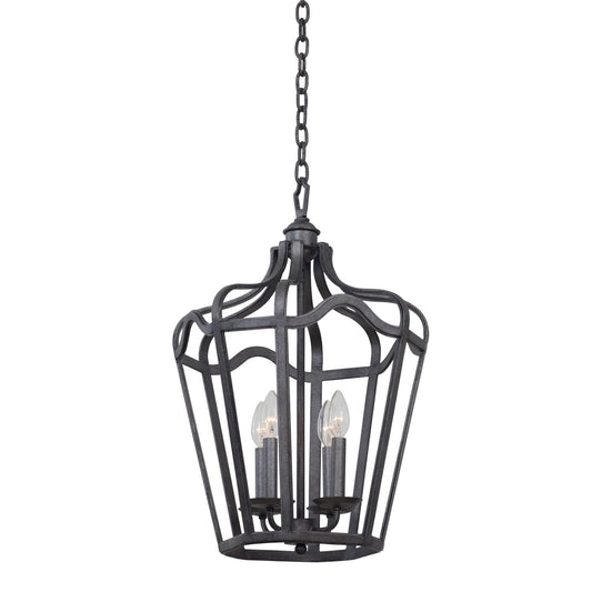 Livingston 14-in 4 Light Socket Charcoal Pendant