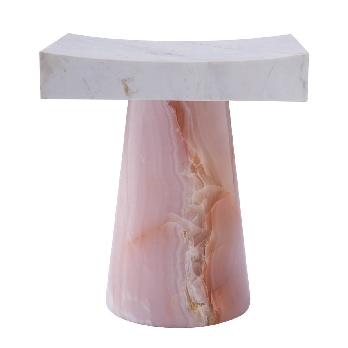 Giada 16-in Pink Jade/White Marble Table