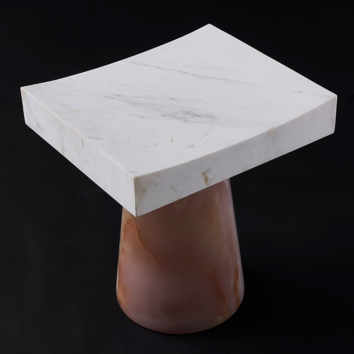 Giada 16-in Pink Jade/White Marble Table