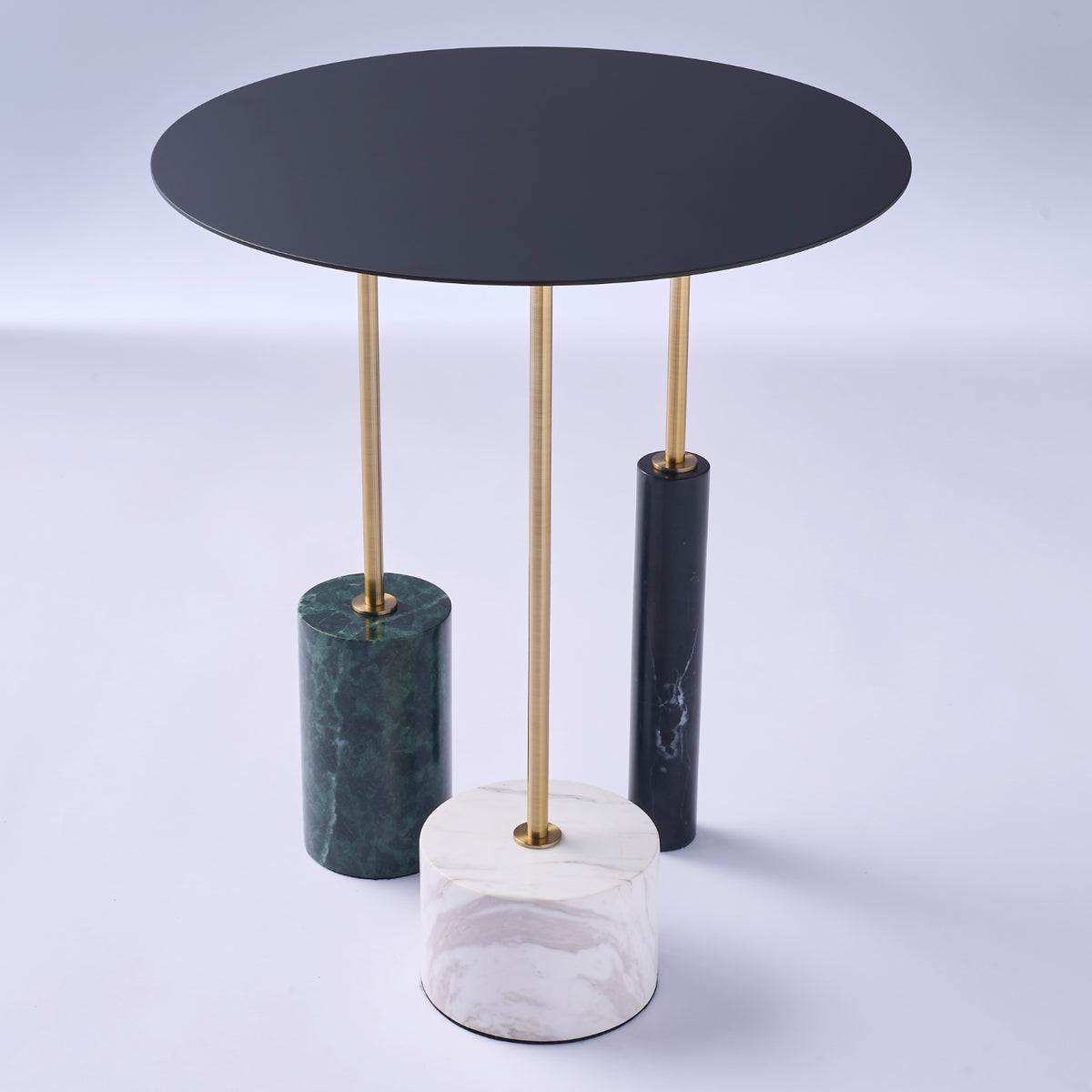Calcolo 20-in Natural Brass/Matte Black Table