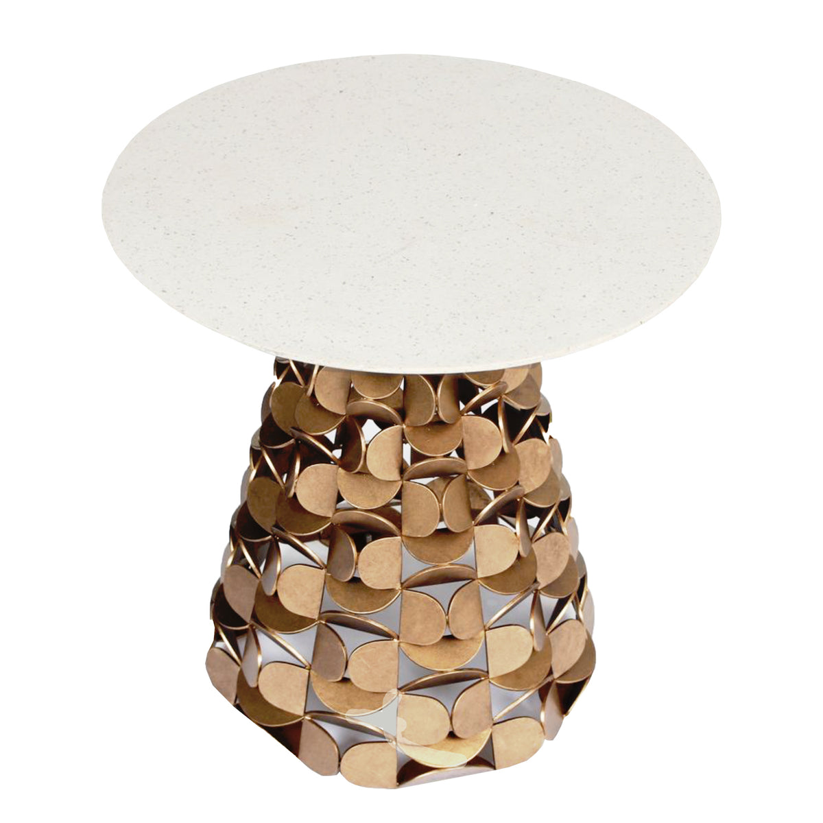 Crescent 18-in Pearlized Antique Brass Table