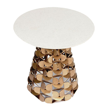 Crescent 18-in Pearlized Antique Brass Table