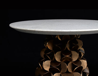 Crescent 18-in Pearlized Antique Brass Table