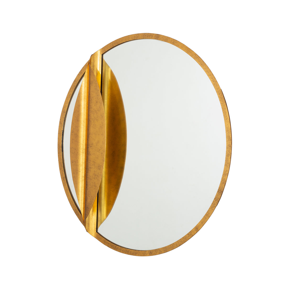 Divisio 30-in Oxidized Gold Leaf Mirror