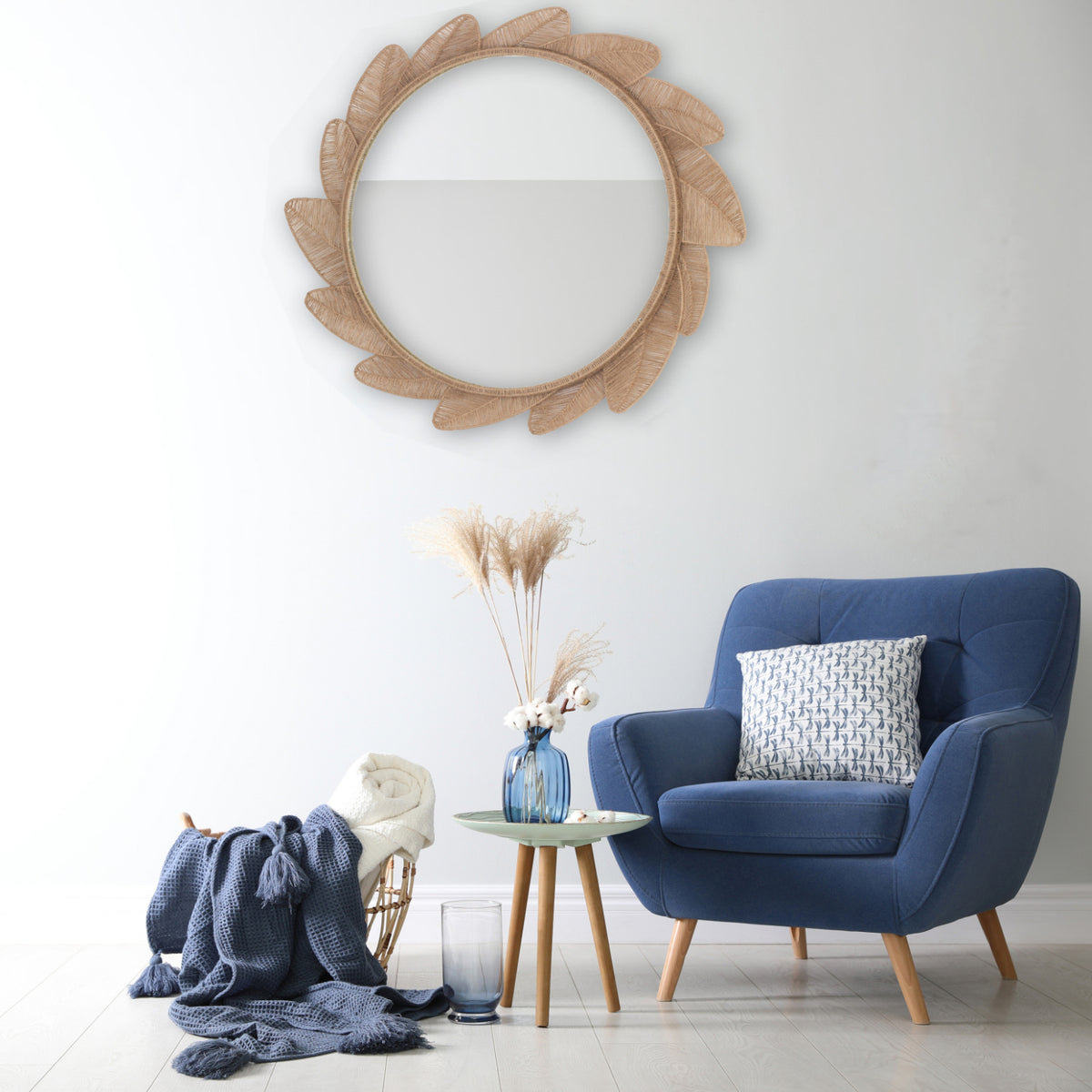Foglie 40-in Jute Mirror