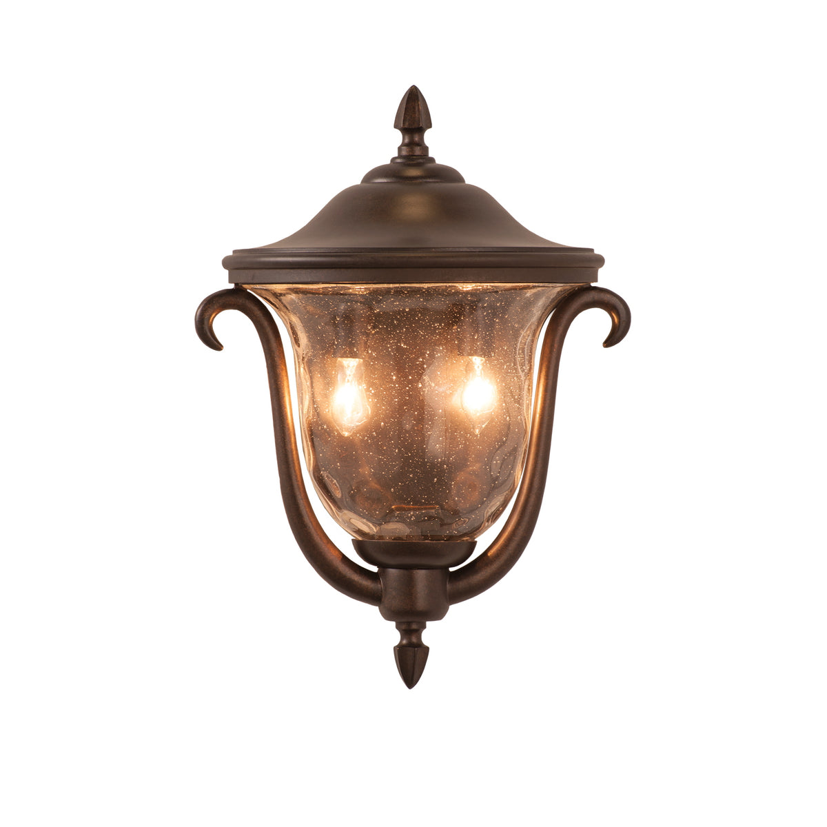 Santa Barbara Outdoor 18-in 2 Light Socket Burnished Bronze Outdoor Wall Sconce
