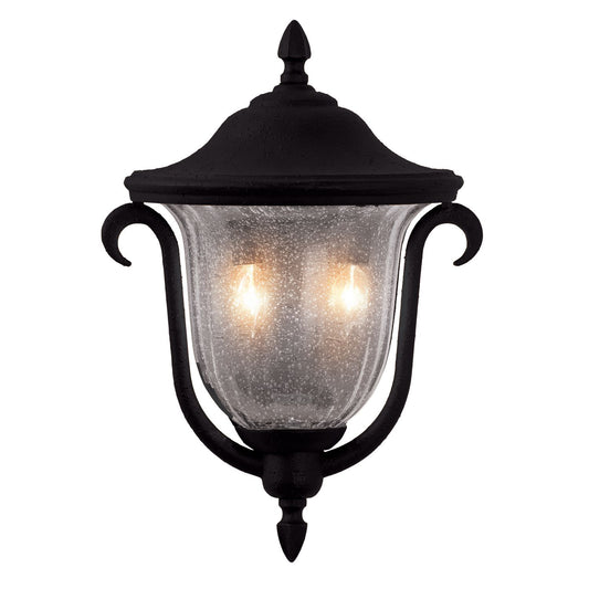 Santa Barbara Outdoor 13-in 2 Light Socket Matte Black Outdoor Pendant