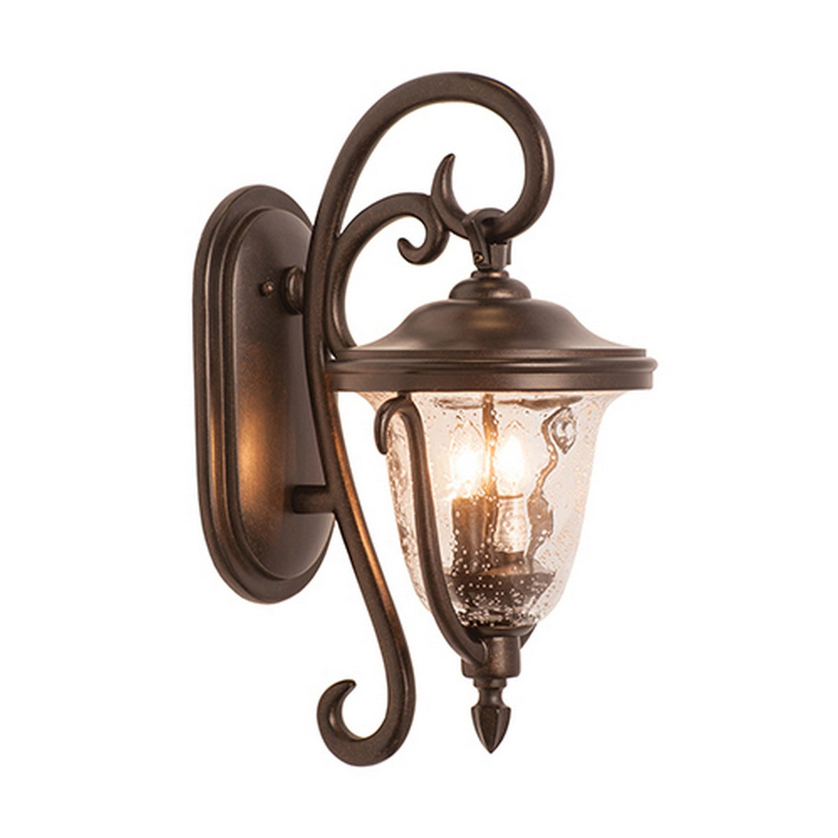 Santa Barbara Outdoor 19.5-in 2 Light Socket Burnished Bronze Outdoor Wall Sconce
