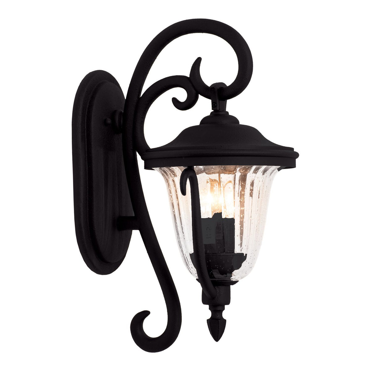 Santa Barbara Outdoor 19.5-in 2 Light Socket Matte Black Outdoor Wall Sconce