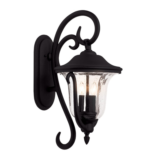 Santa Barbara Outdoor 23-in 3 Light Socket Matte Black Outdoor Wall Sconce