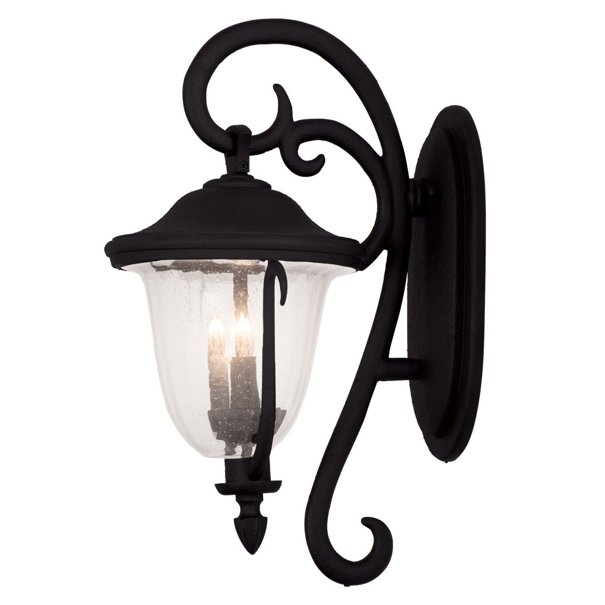 Santa Barbara Outdoor 27-in 4 Light Socket Matte Black Outdoor Wall Sconce