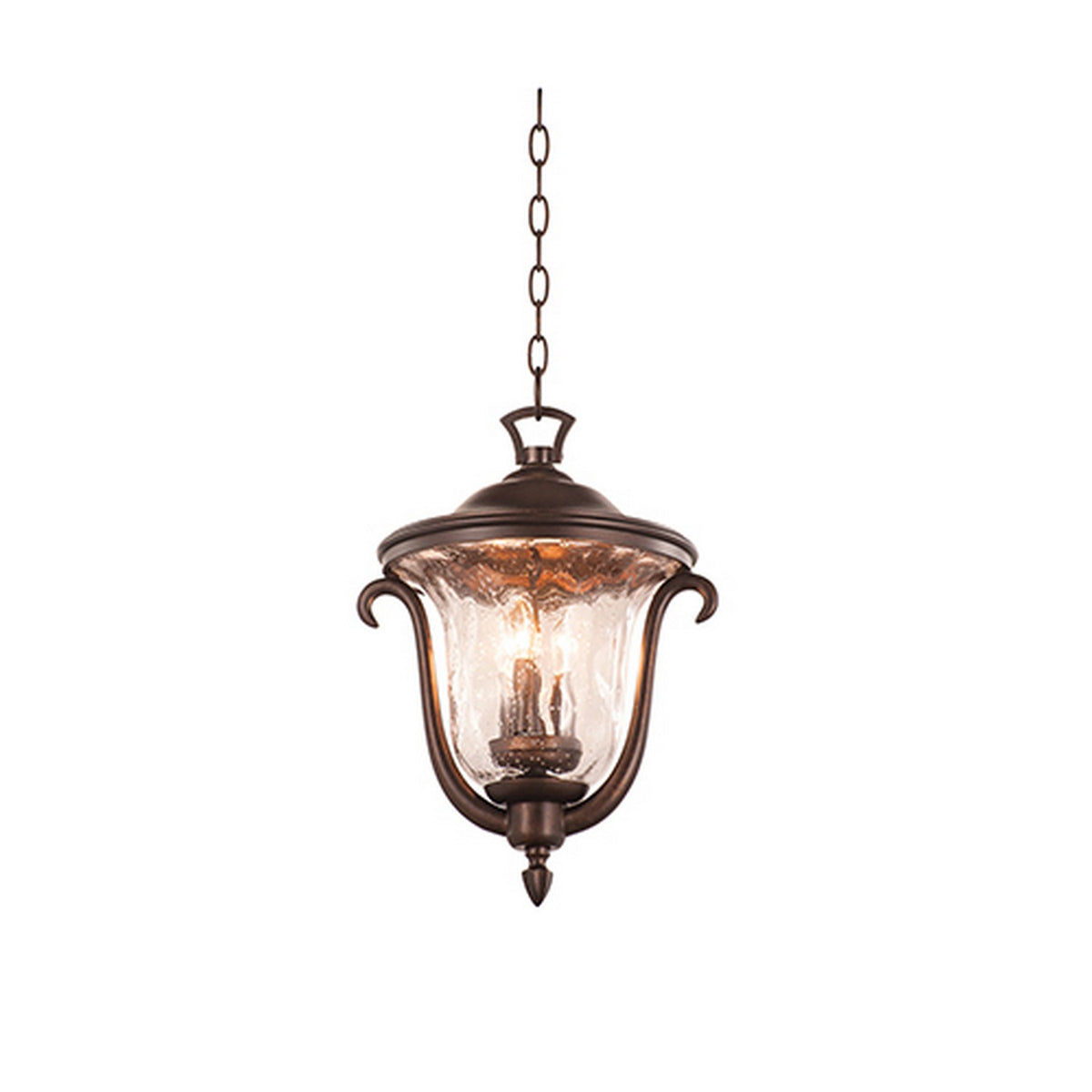 Santa Barbara Outdoor 13-in 3 Light Socket Burnished Bronze Outdoor Pendant