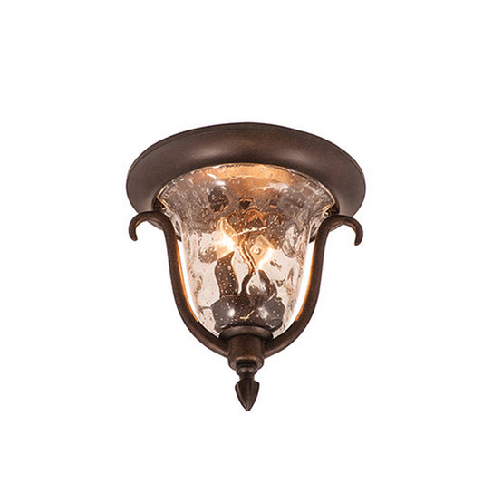 Santa Barbara Outdoor 11.5-in 2 Light Socket Burnished Bronze Flush Mount