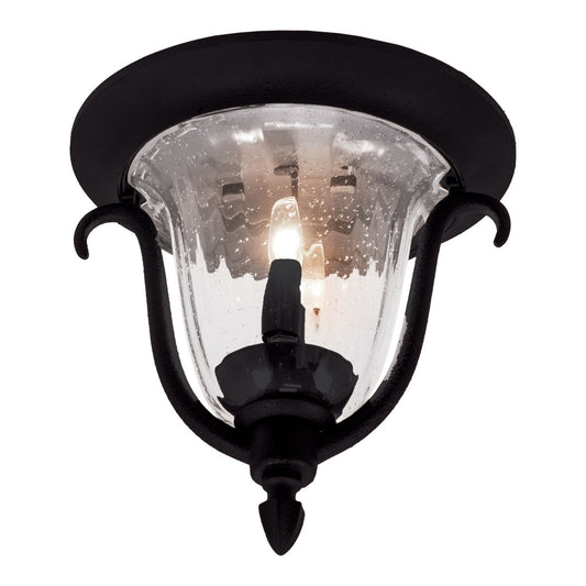 Santa Barbara Outdoor 11.5-in 2 Light Socket Matte Black Flush Mount