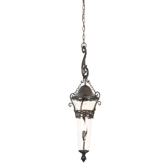 Anastasia Outdoor 12-in 2 Light Socket Burnished Bronze Outdoor Pendant