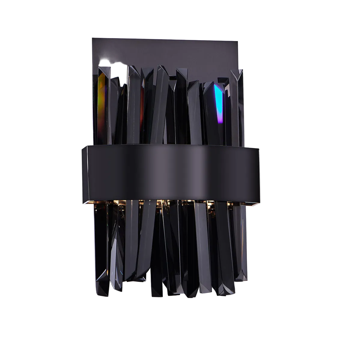 Glacier LED Wall Sconce 12-in (8-watt) - Smoked Firenze, Black Nickel – Crystal+Form Allegri Crystal Lighting