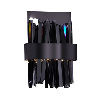 Glacier LED Wall Sconce 12-in (8-watt) - Smoked Firenze, Black Nickel – Crystal+Form Allegri Crystal Lighting