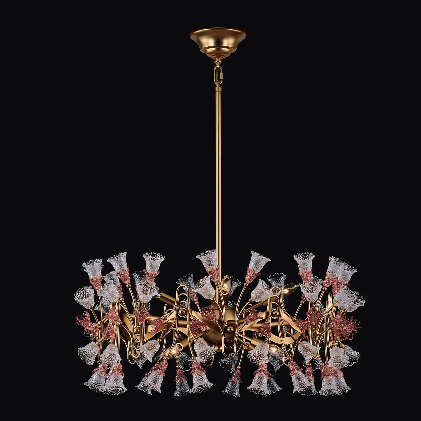 Bella Luxury Crystal 32 inch Candelabra Pendant - Antique Brass – Crystal+Form Allegri Crystal Lighting