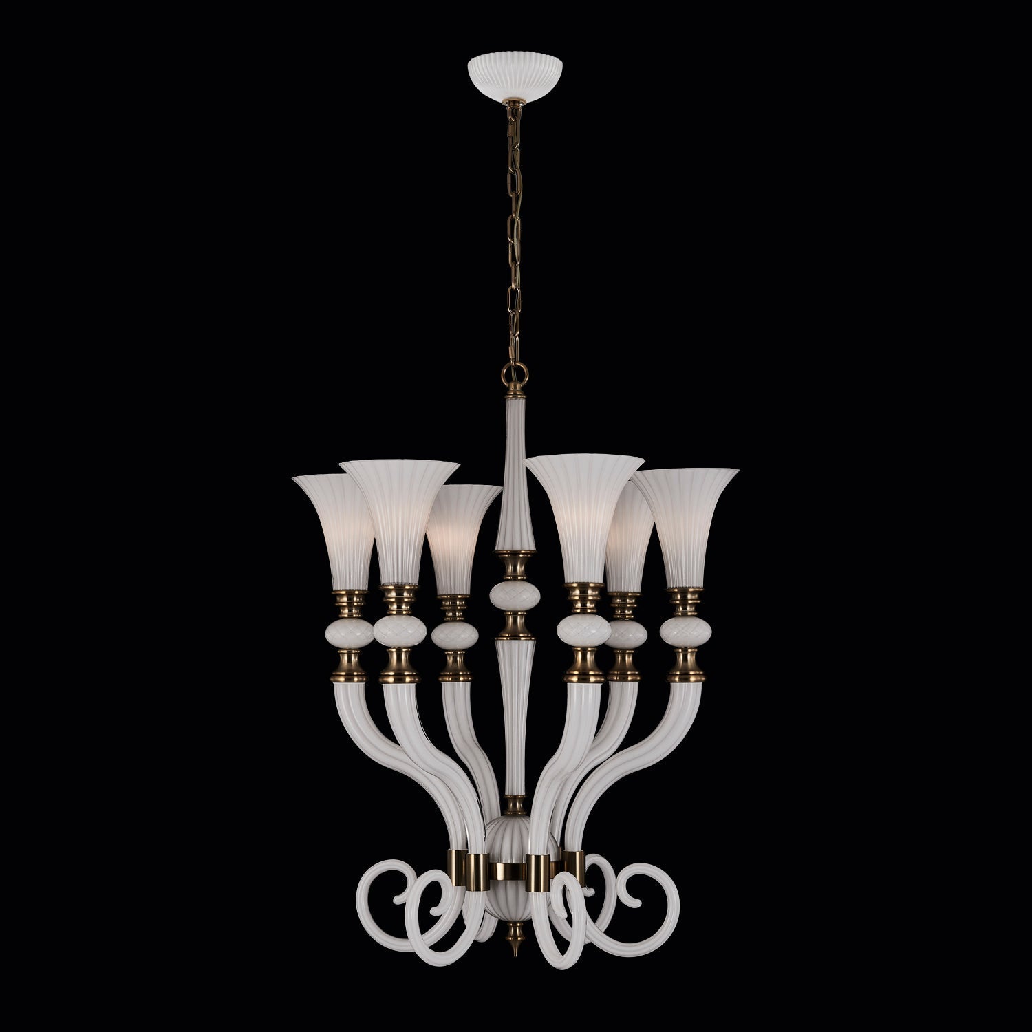Bianca 28 inch Luxury Crystal Chandelier - Winter White - 043670-044-WHITE – Crystal+Form Allegri Crystal Lighting