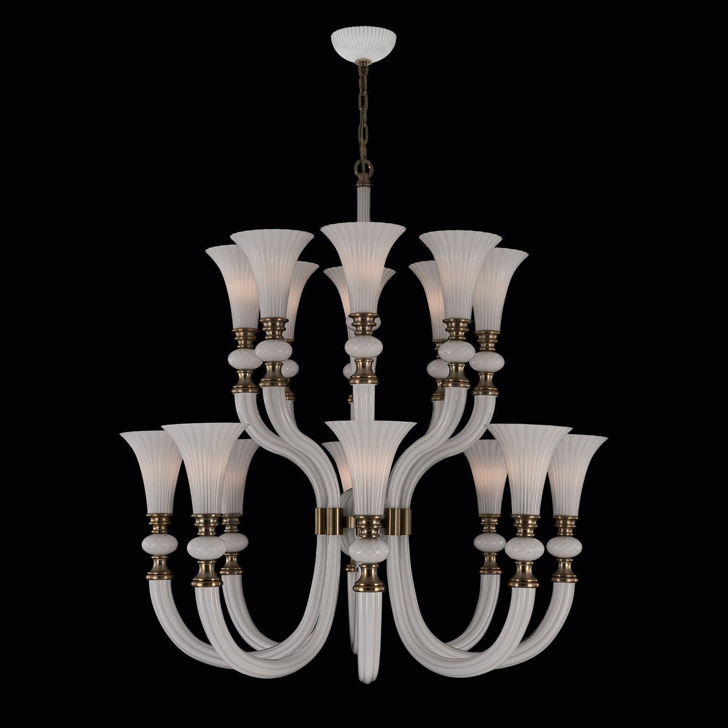Bianca Luxury Crystal Chandelier - Winter Brass - 043672-044-WHITE – Crystal+Form Allegri Crystal Lighting