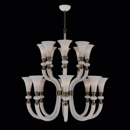Bianca Luxury Crystal Chandelier - Winter Brass - 043672-044-WHITE – Crystal+Form Allegri Crystal Lighting