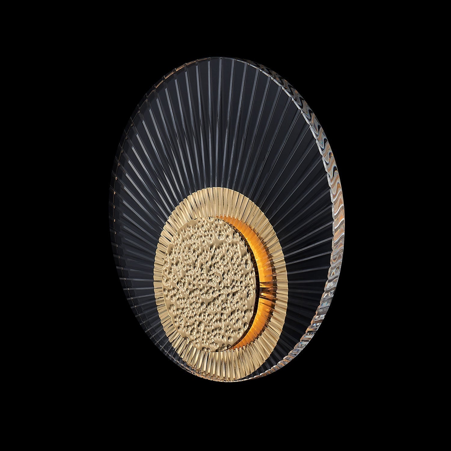Girare Luxury Sun Crystal Wall Sconce Light 1 Ring – 18K Gold – Crystal+Form Allegri Crystal Lighting