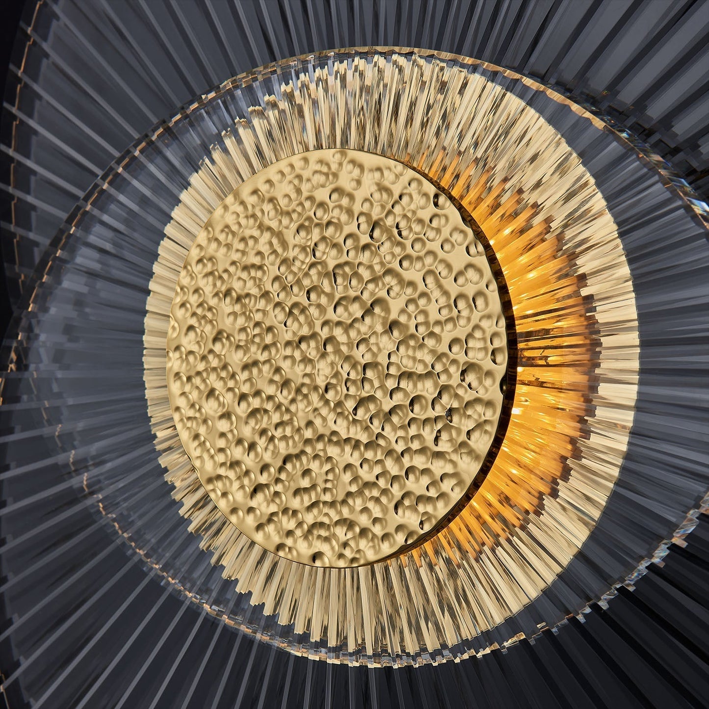 Girare Luxury Sun Crystal Wall Sconce Light 2 Ring – 18K Gold